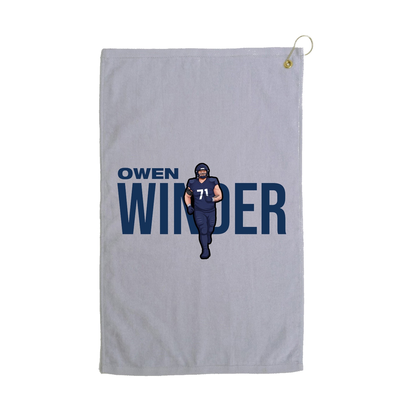 Golf Towel — Player Name in Grey