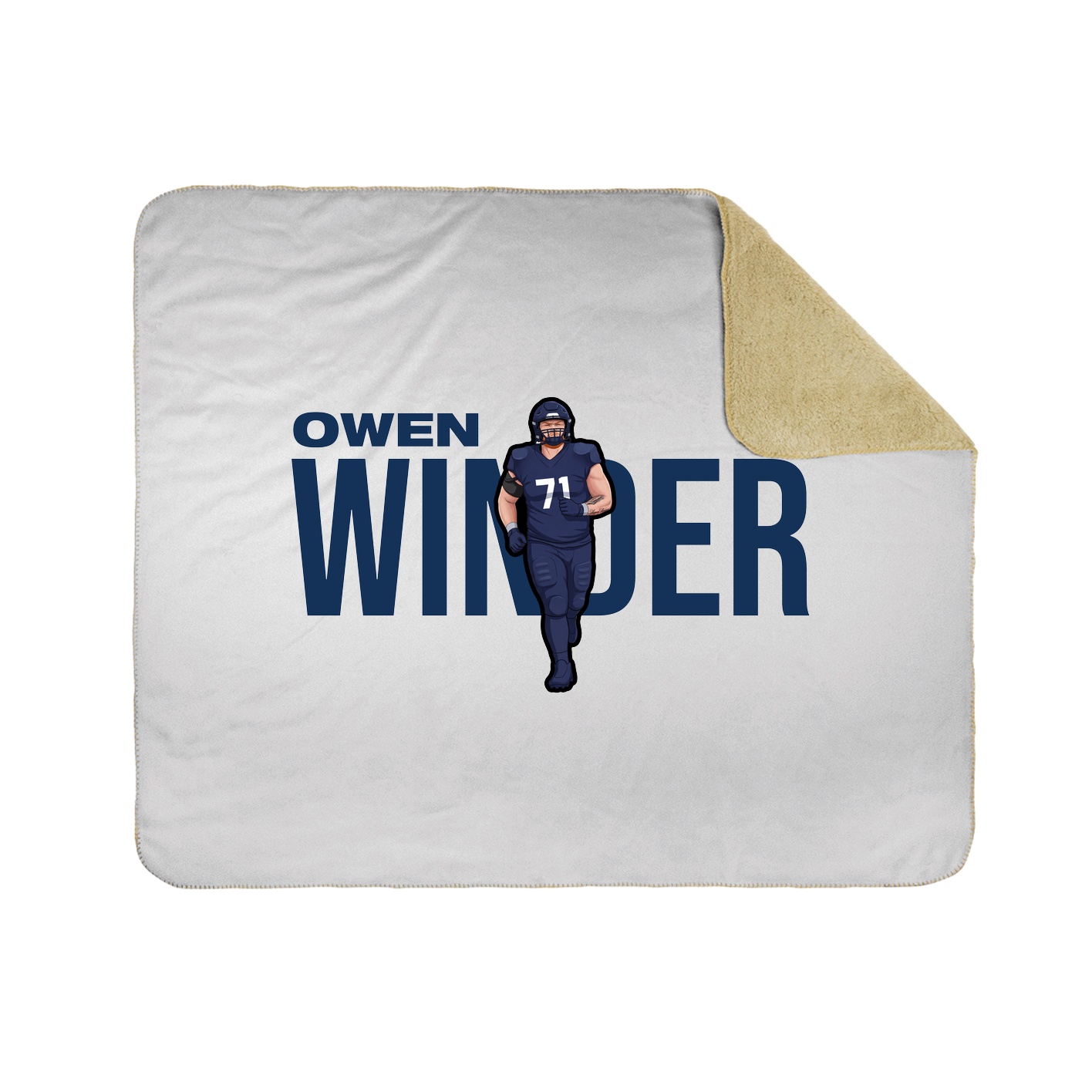 Throw Blanket — Player Name in White