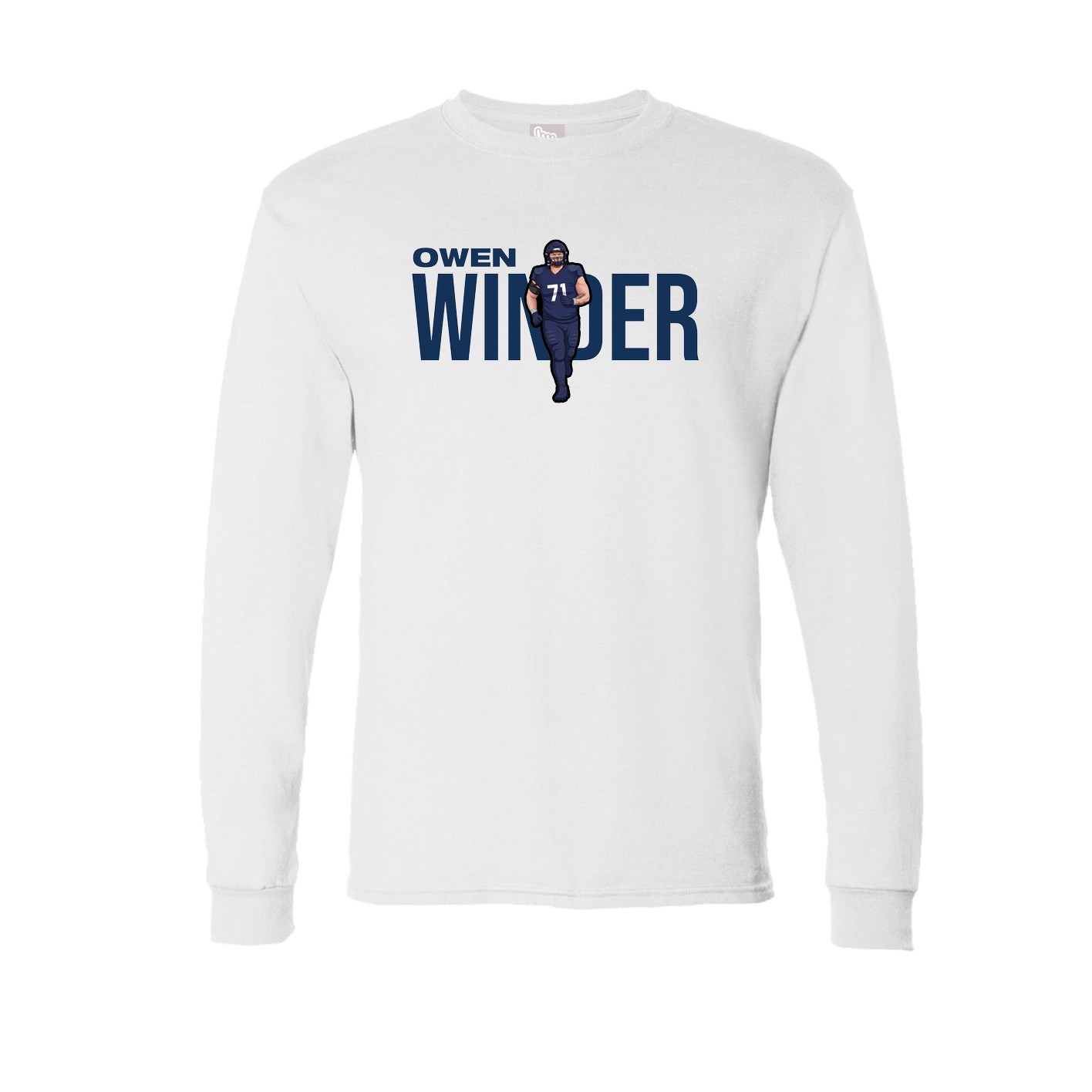 Long Sleeve Tee — Player Name in White