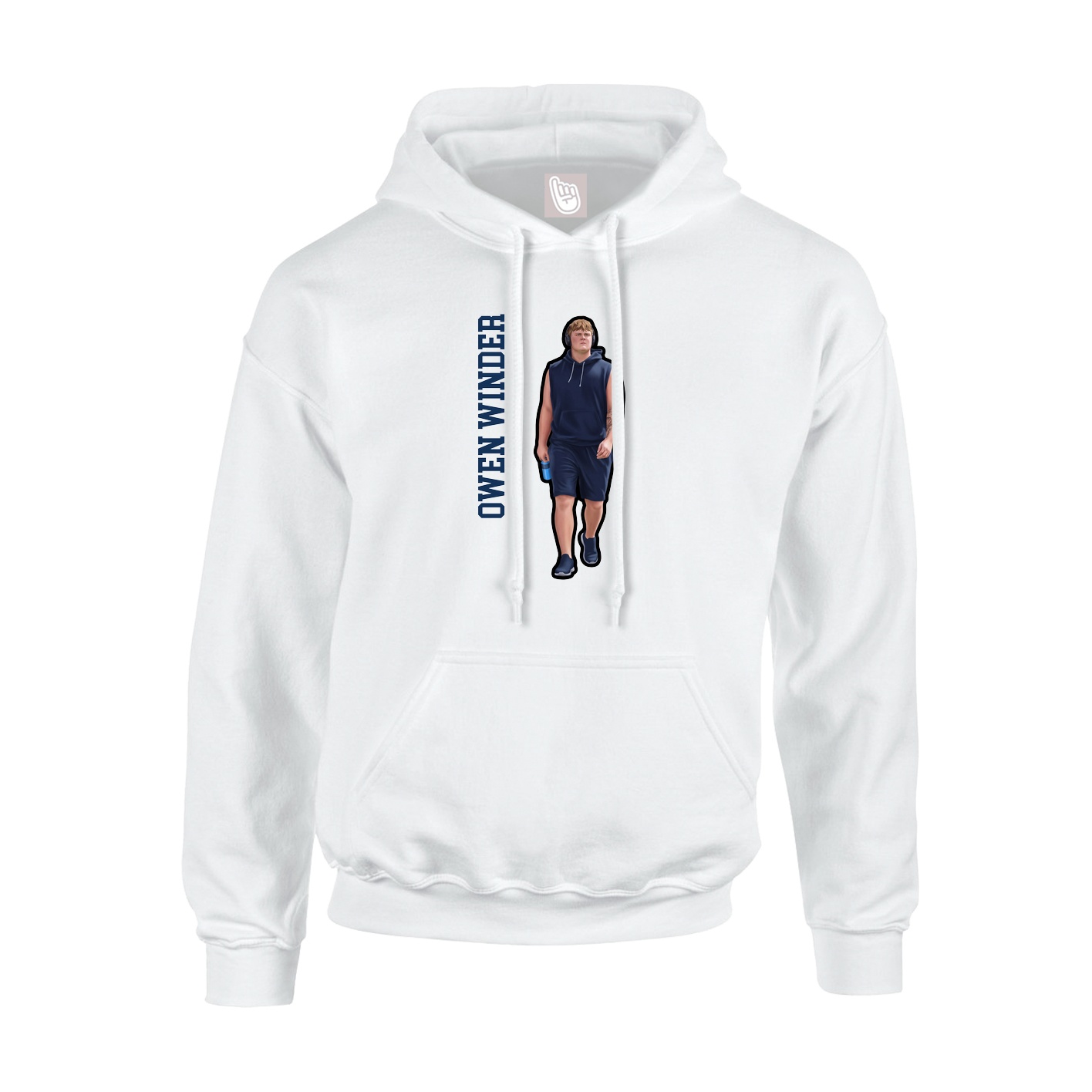 Youth Hoodie — Name Vertical in White
