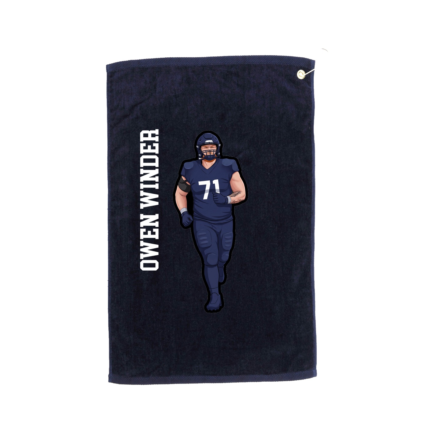 Golf Towel — Name Vertical in Navy