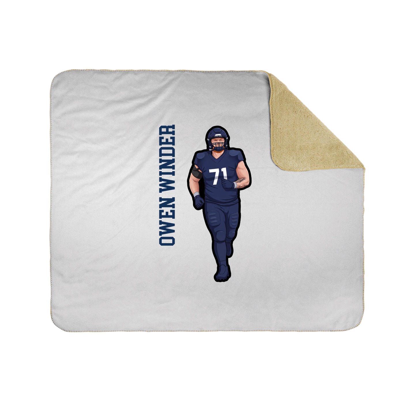 Throw Blanket — Name Vertical in White