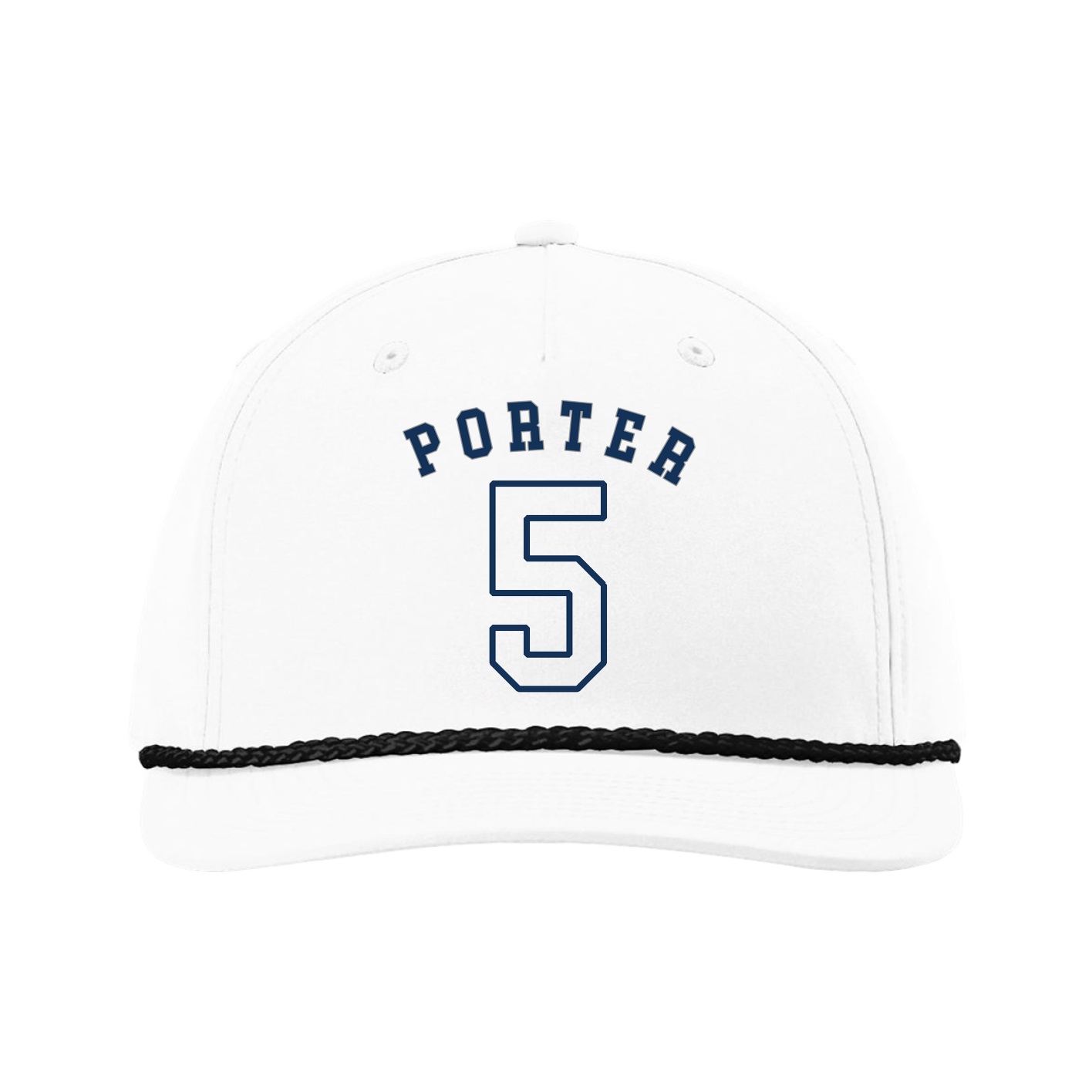 Five-Panel Classic Rope Cap — Shirsey Arch in White