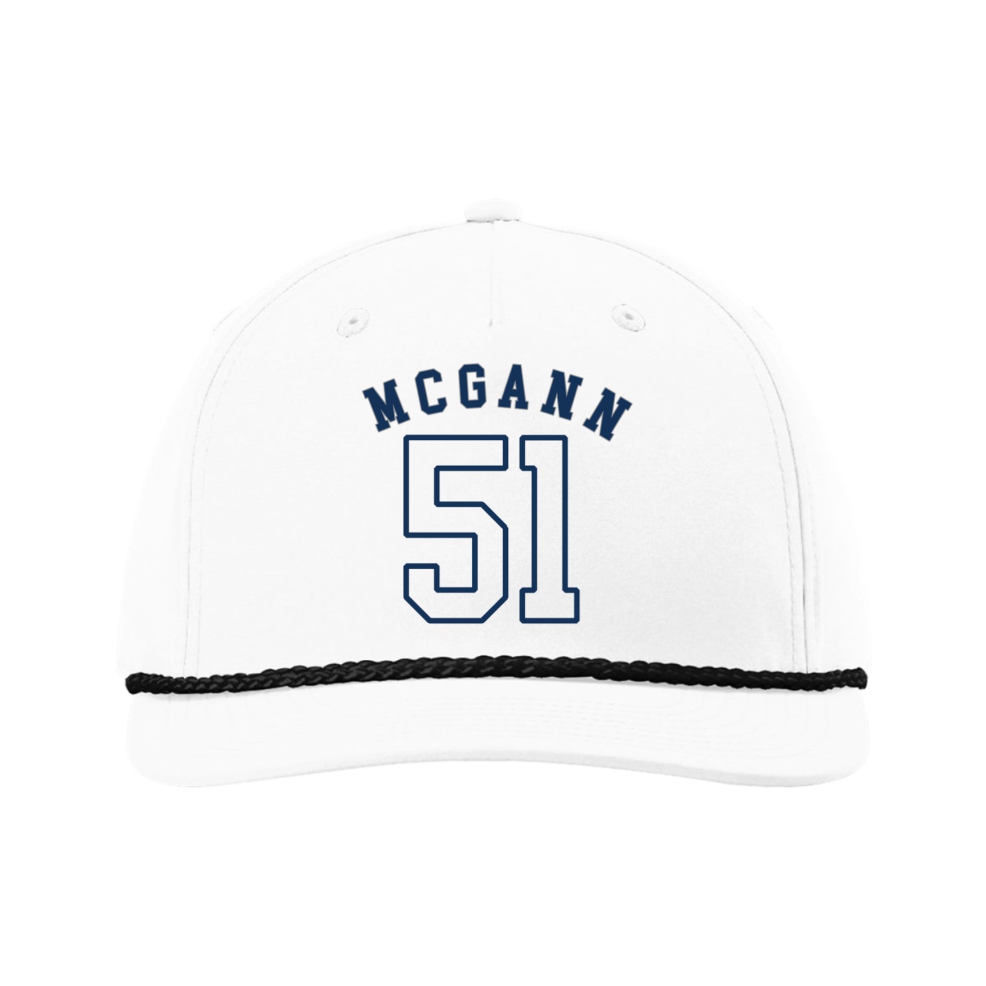 Five-Panel Classic Rope Cap — Shirsey Arch in White