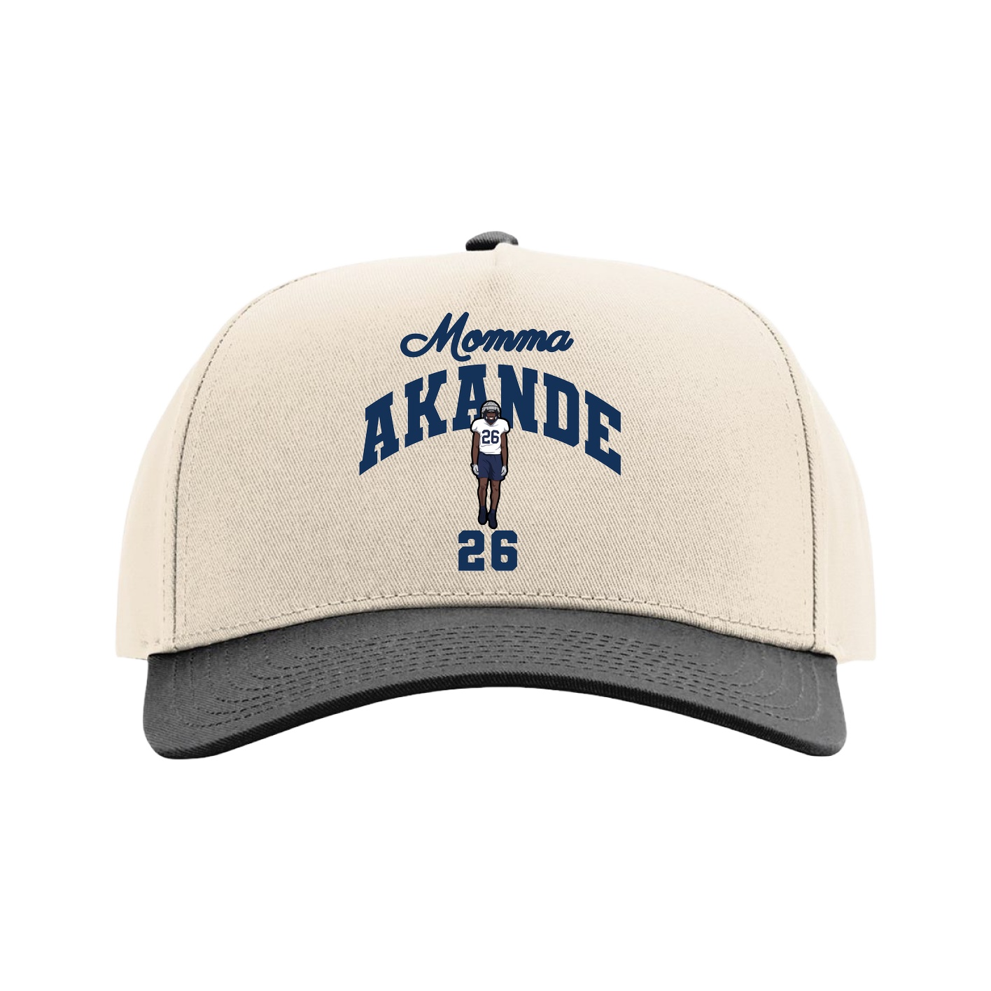 Full Fabric Five-Panel Champ Cap — Mothers Day Arch in Cream/Black