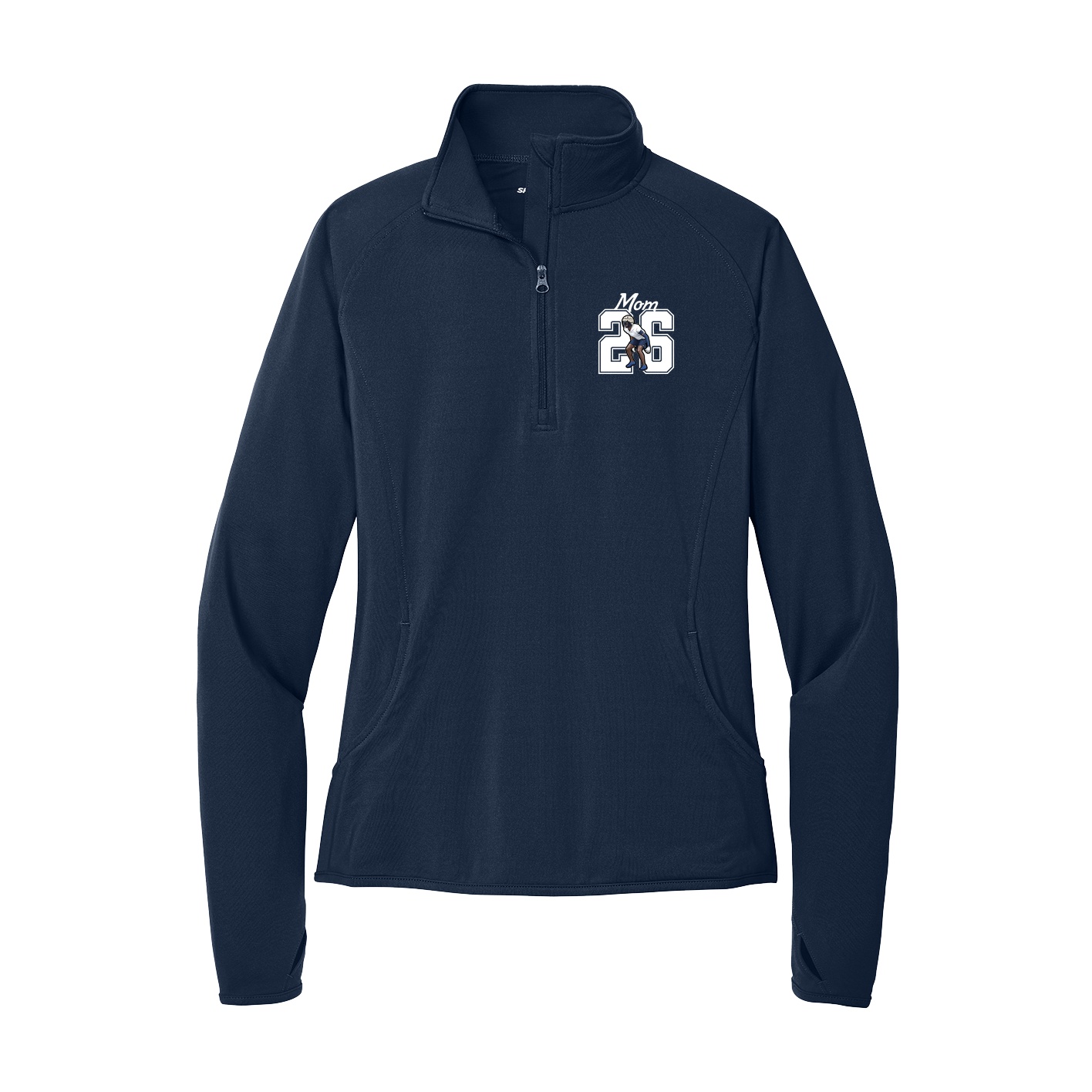 Women's Q-Zip Pullover — Mothers Day Shirsey in Navy
