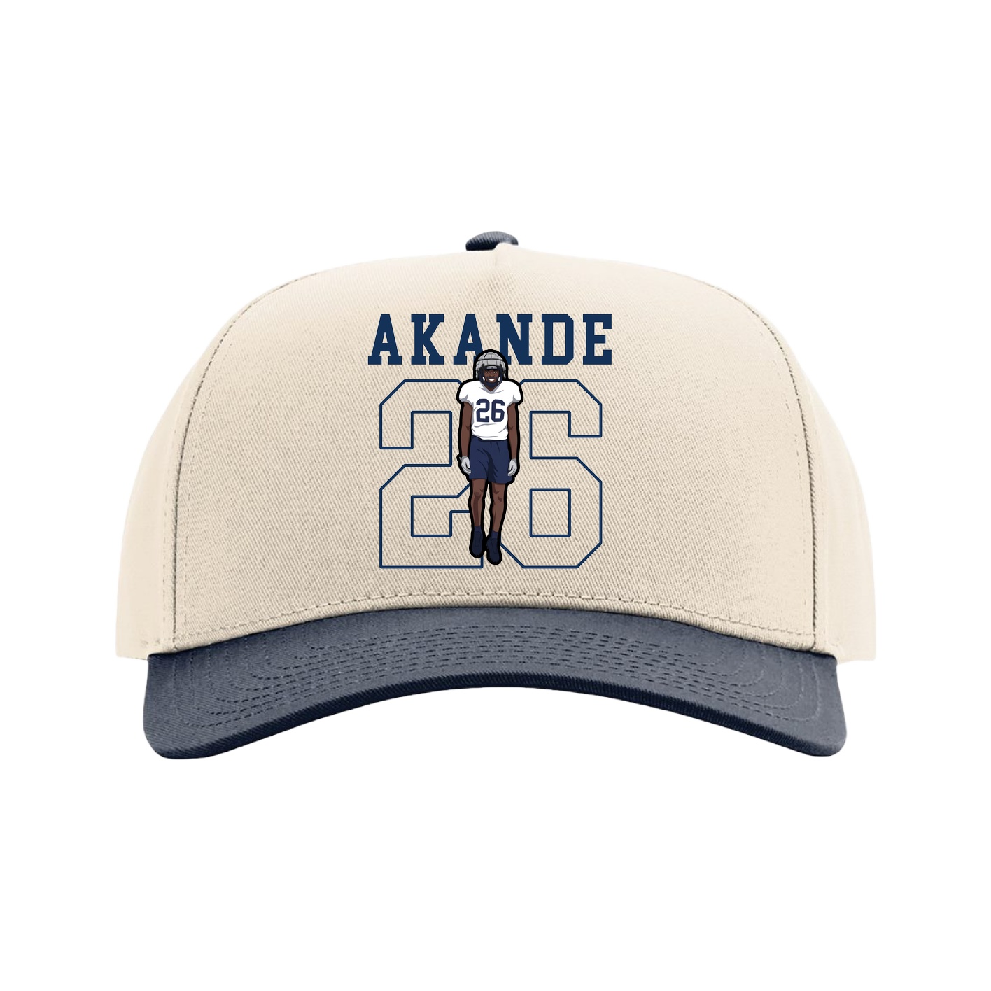 Full Fabric Five-Panel Champ Cap — Shirsey in Cream/Navy