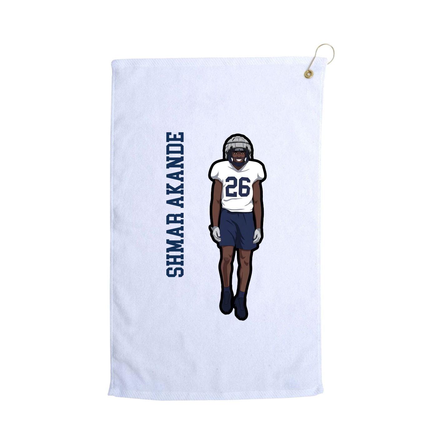 Golf Towel — Name Vertical in White
