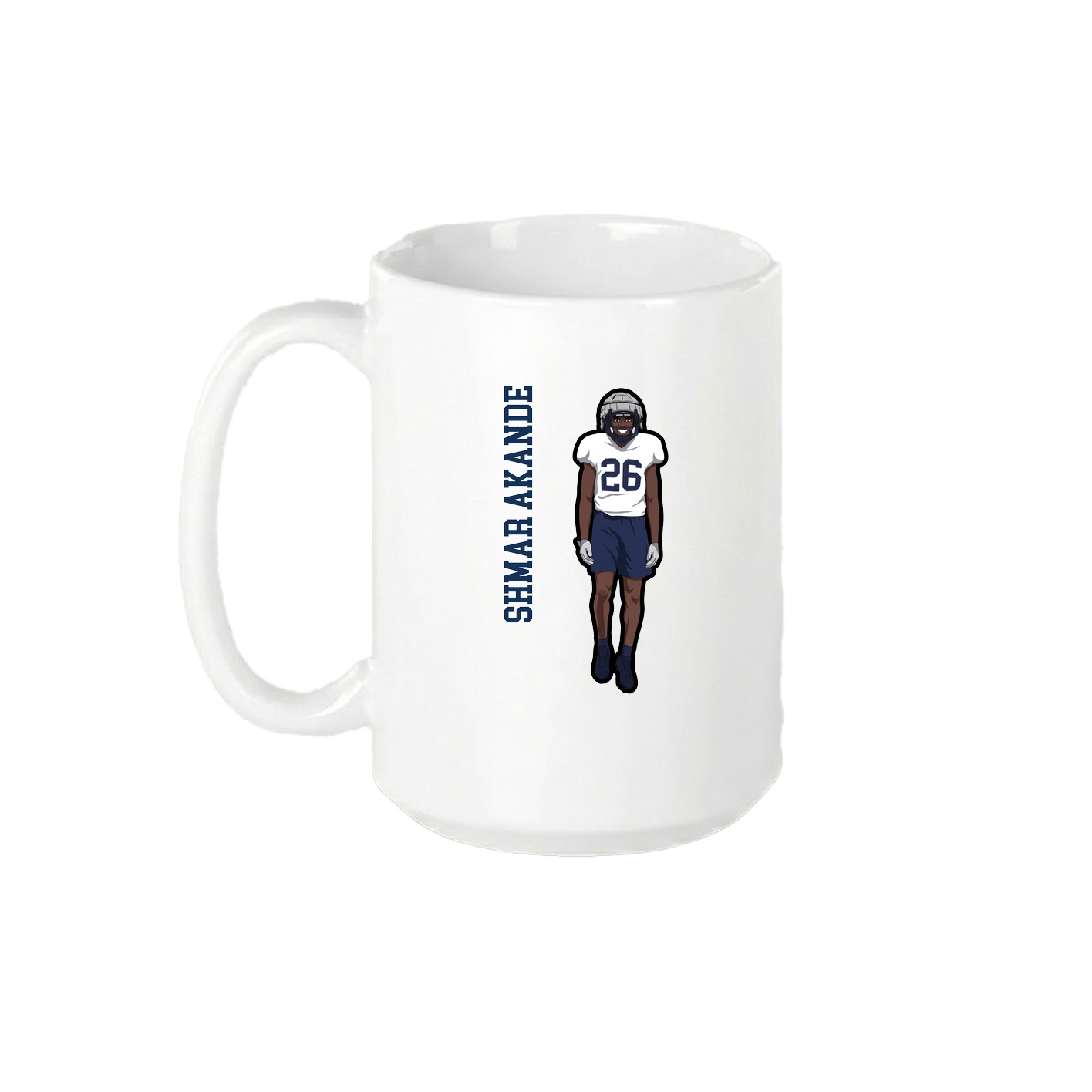 15oz Coffee Mug — Name Vertical in White
