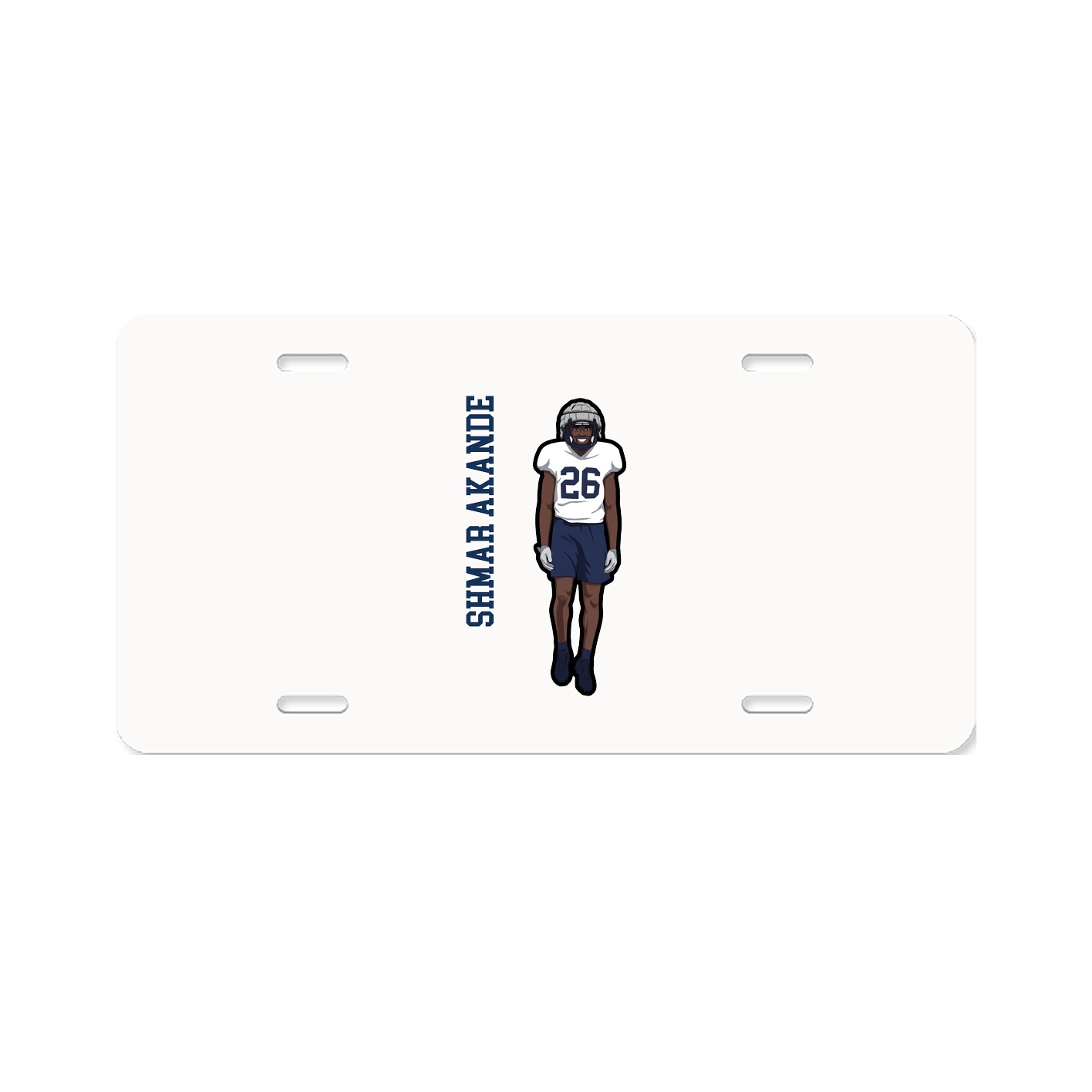 License Plate — Name Vertical in Classic