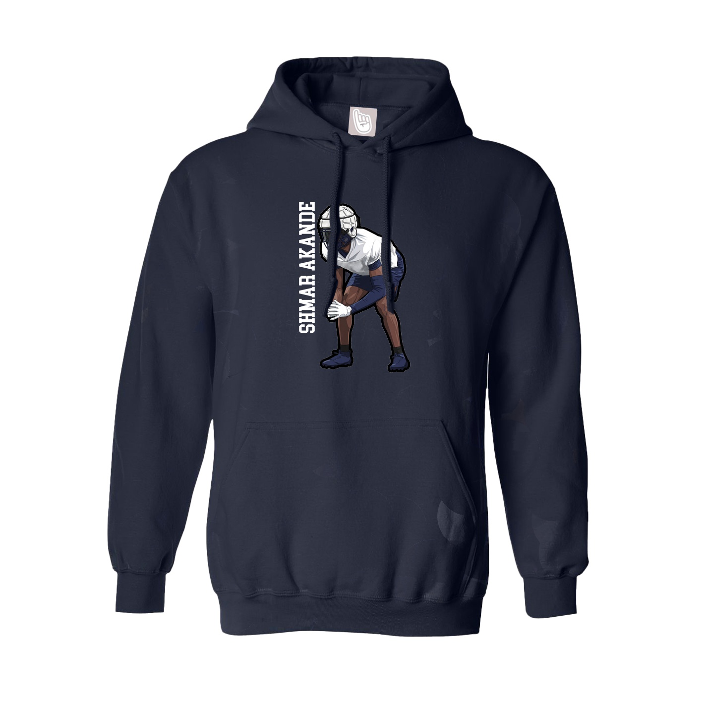 Hoodie — Name Vertical in Navy