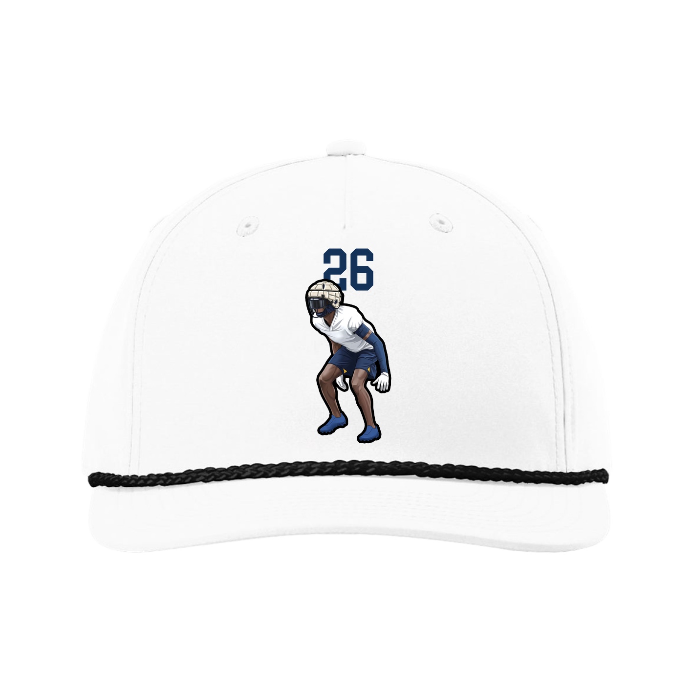 Five-Panel Classic Rope Cap — Number Top in White
