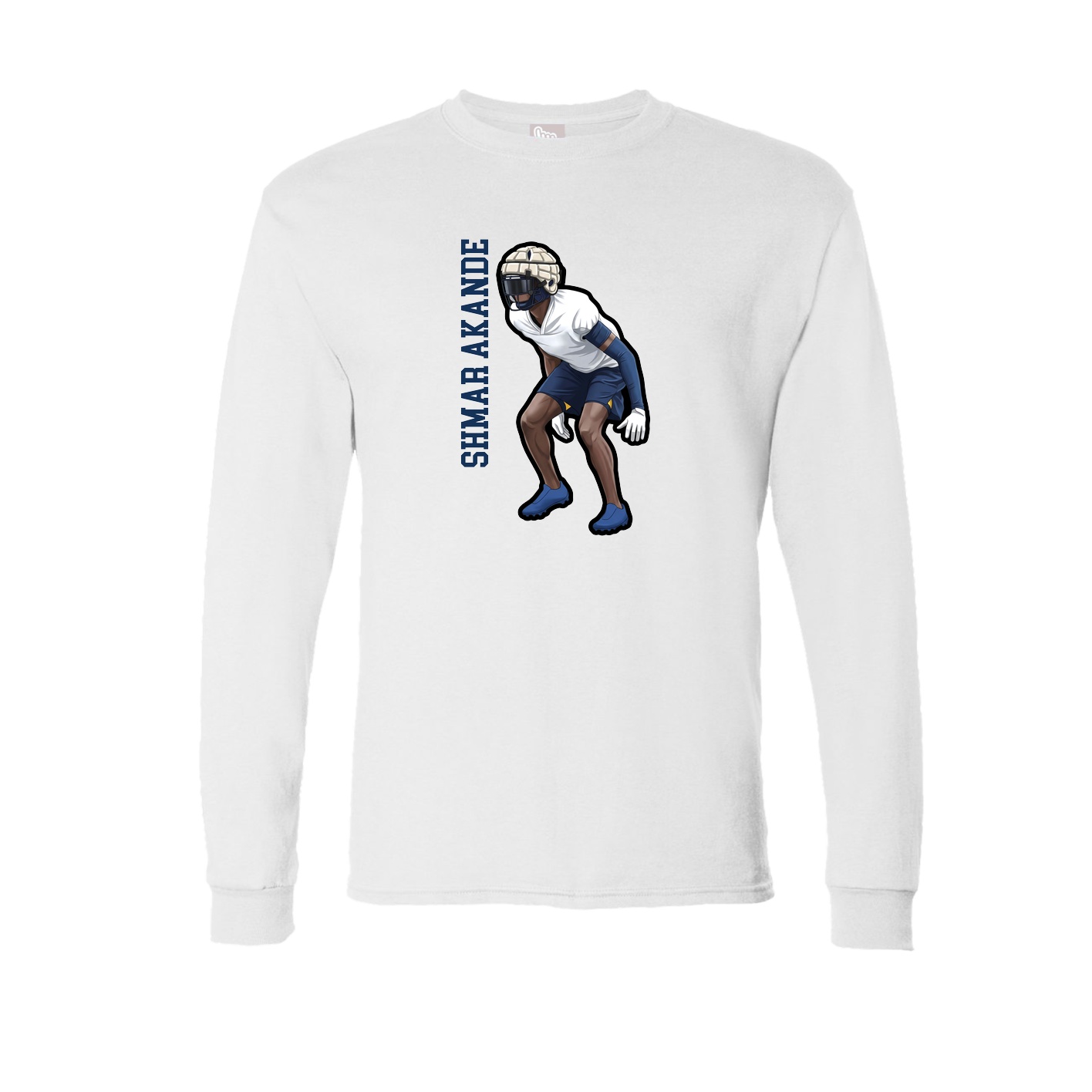 Long Sleeve Tee — Name Vertical in White