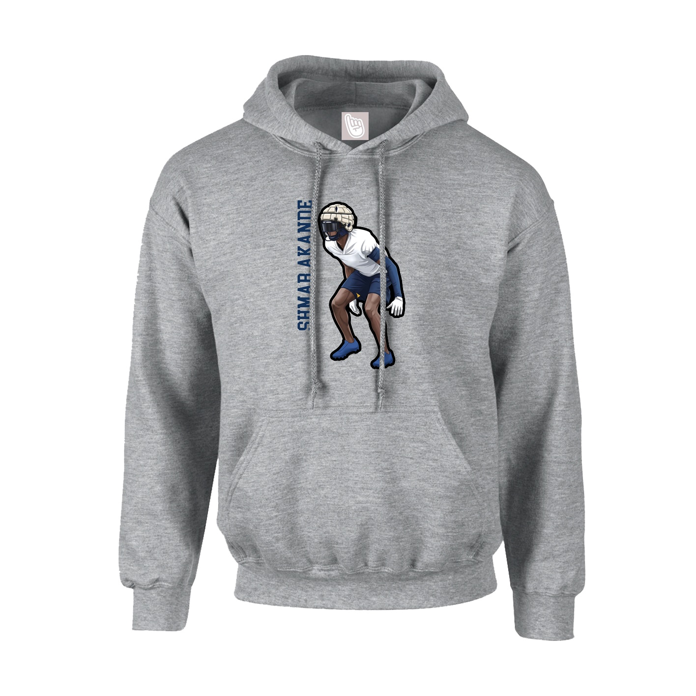 Hoodie — Name Vertical in Grey