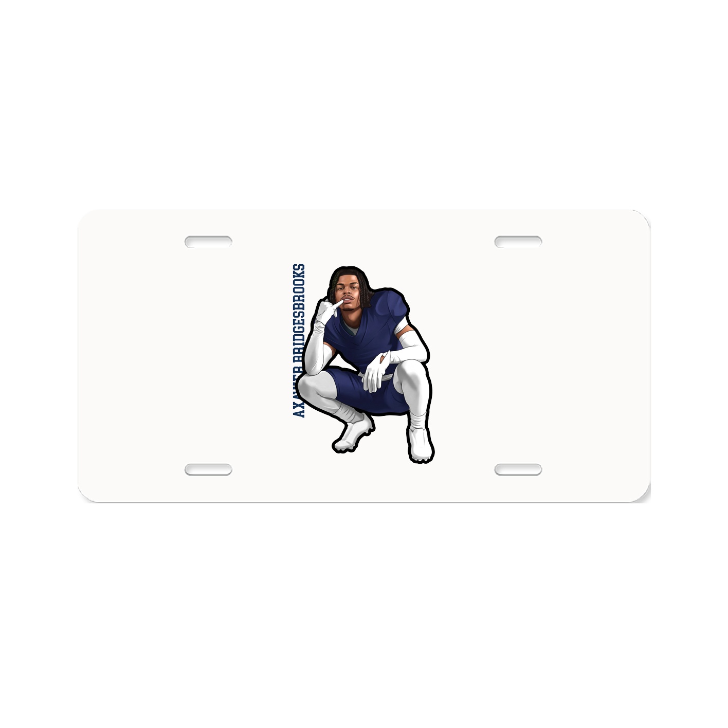 License Plate — Name Vertical in Classic
