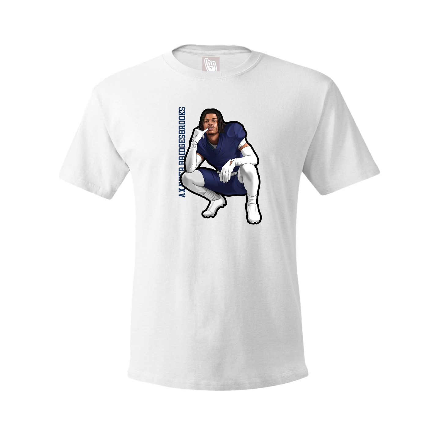 Tee — Name Vertical in White