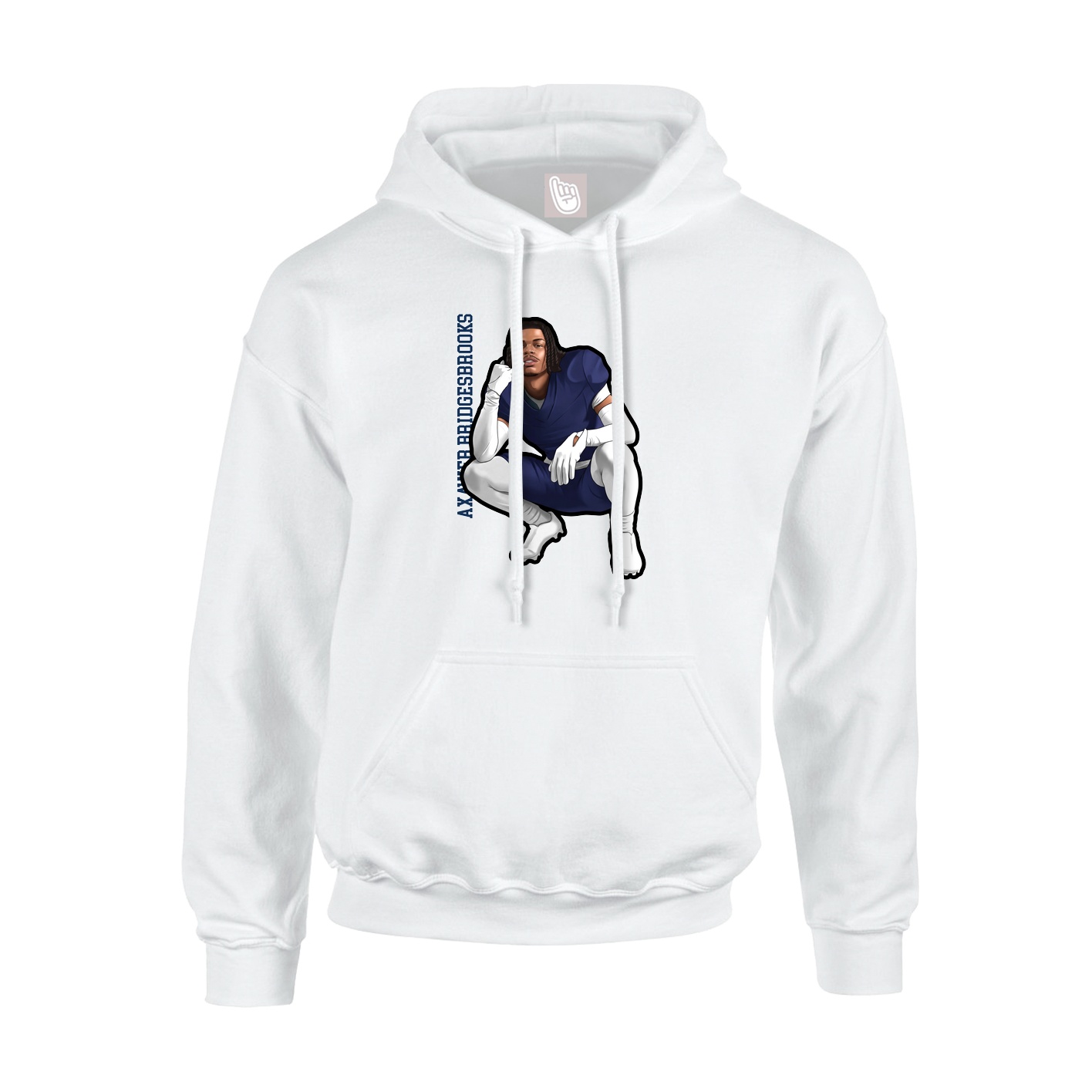 Hoodie — Name Vertical in White