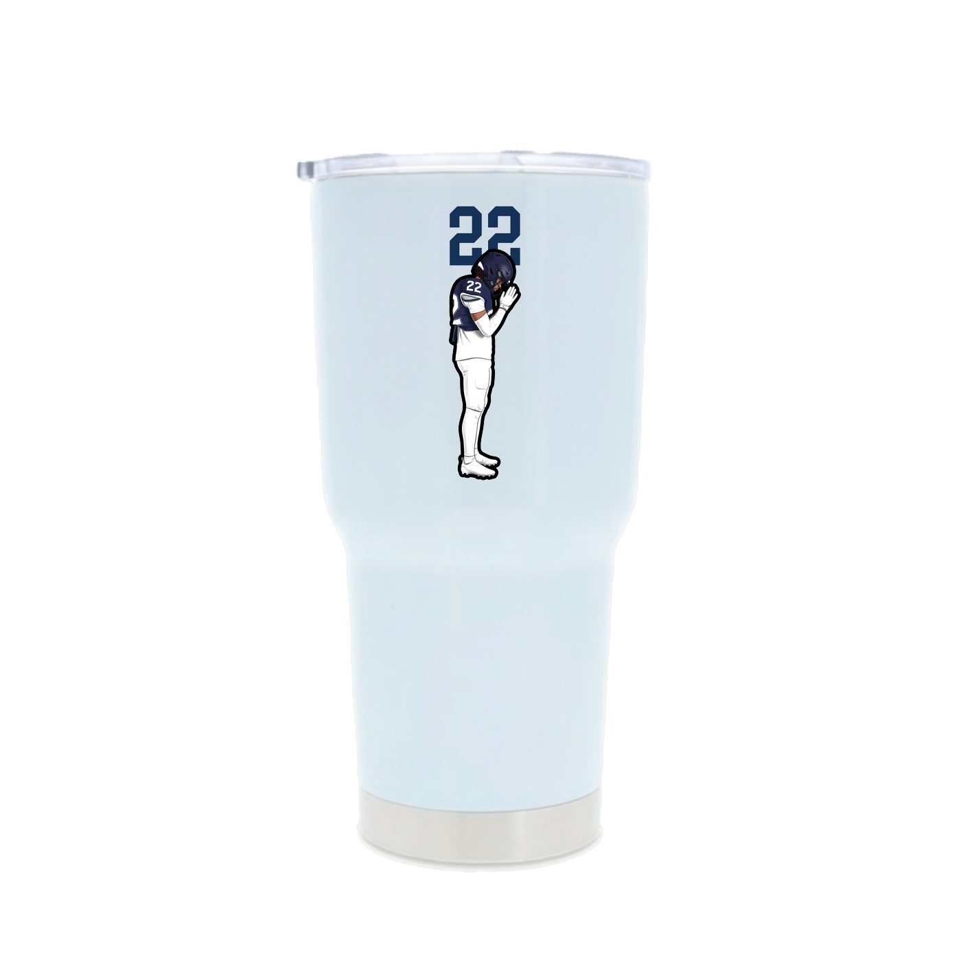 30oz Stainless Steel Tumbler — Number Top in White