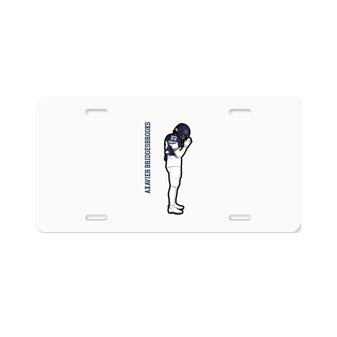 License Plate — Name Vertical in Classic
