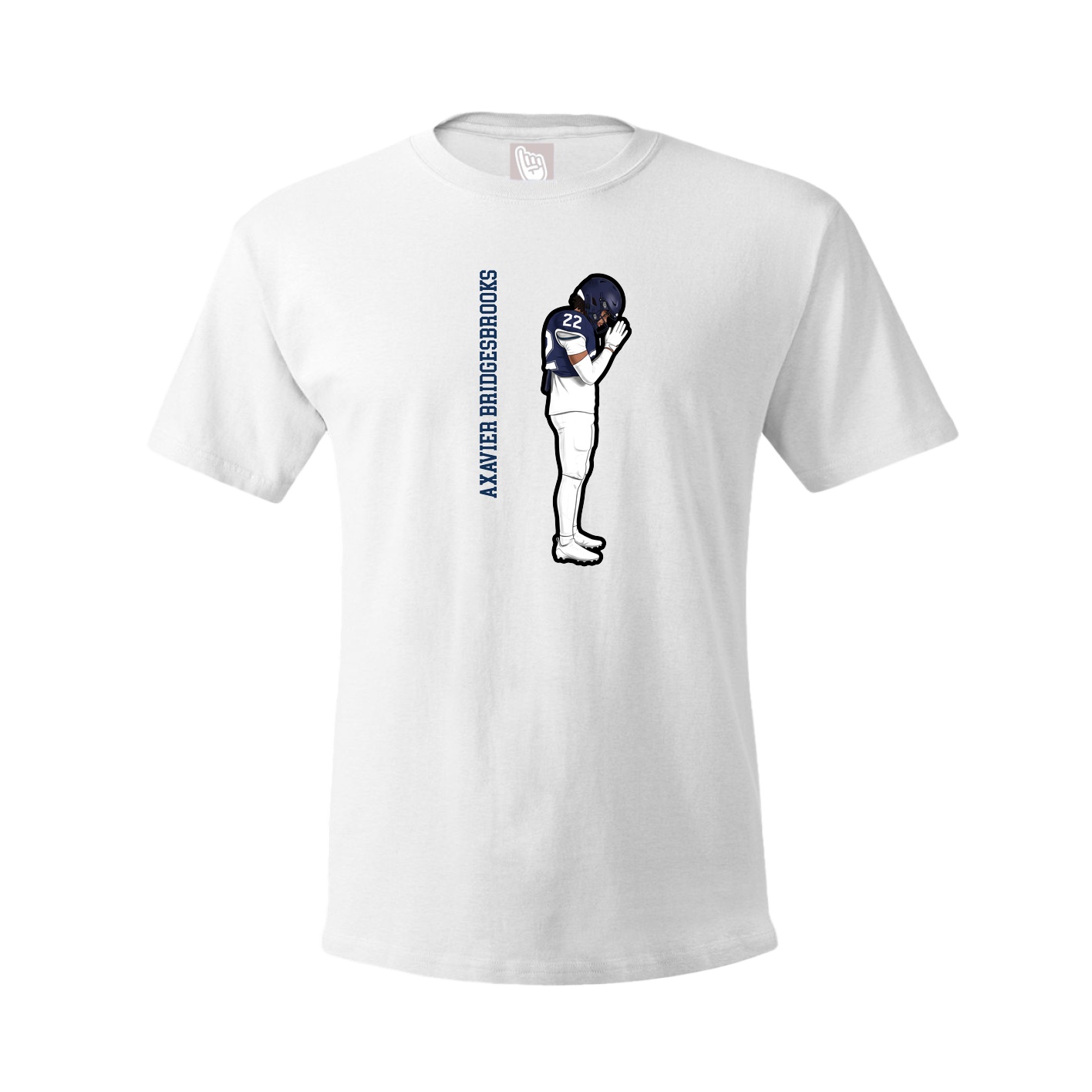 Youth Tee — Name Vertical in White