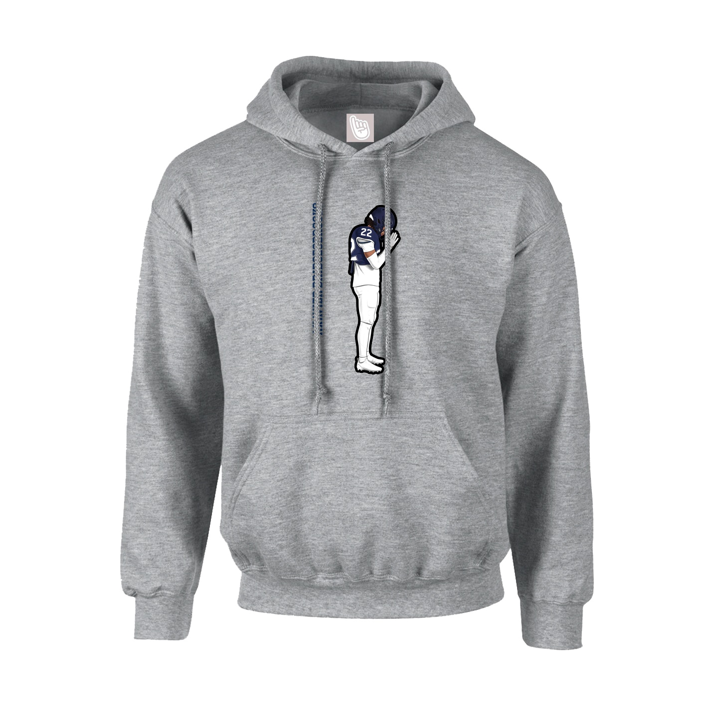 Youth Hoodie — Name Vertical in Grey