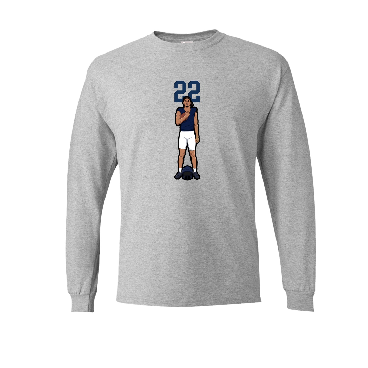 Long Sleeve Tee — Number Top in Grey