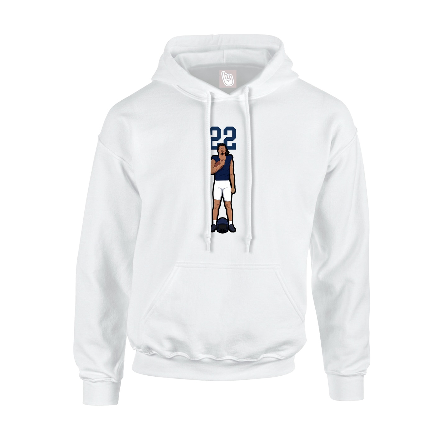 Youth Hoodie — Number Top in White