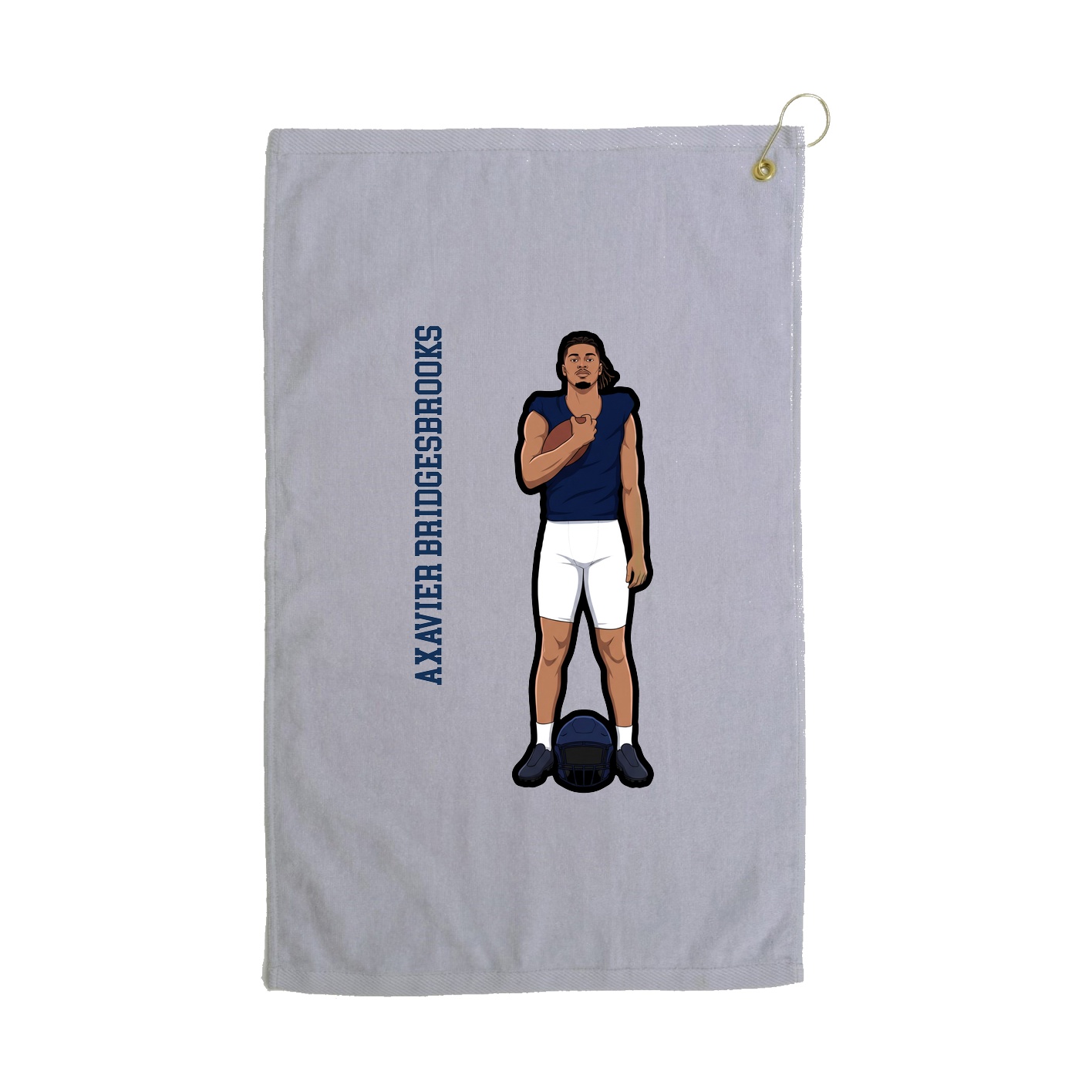 Golf Towel — Name Vertical in Grey