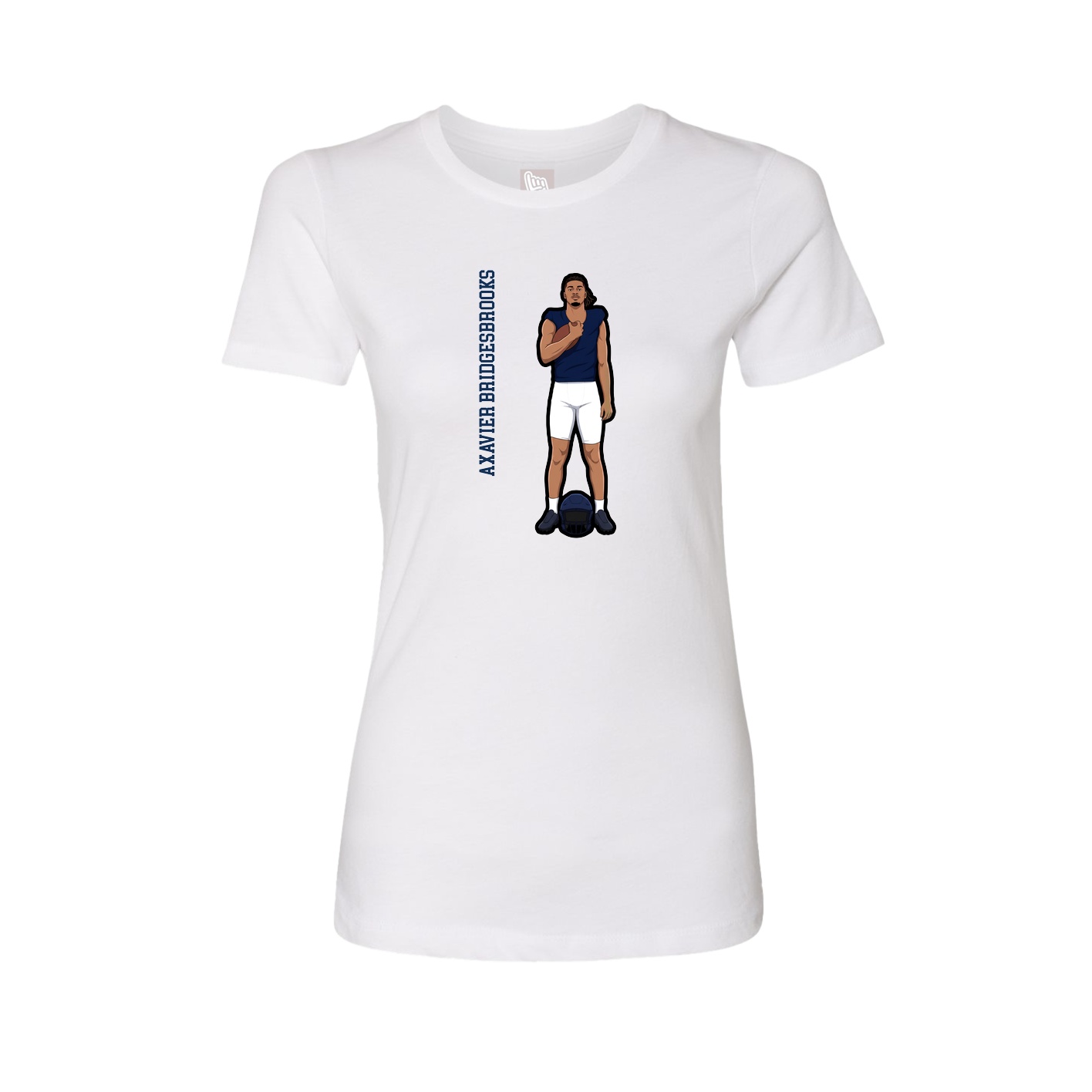 Womens Tee — Name Vertical in White