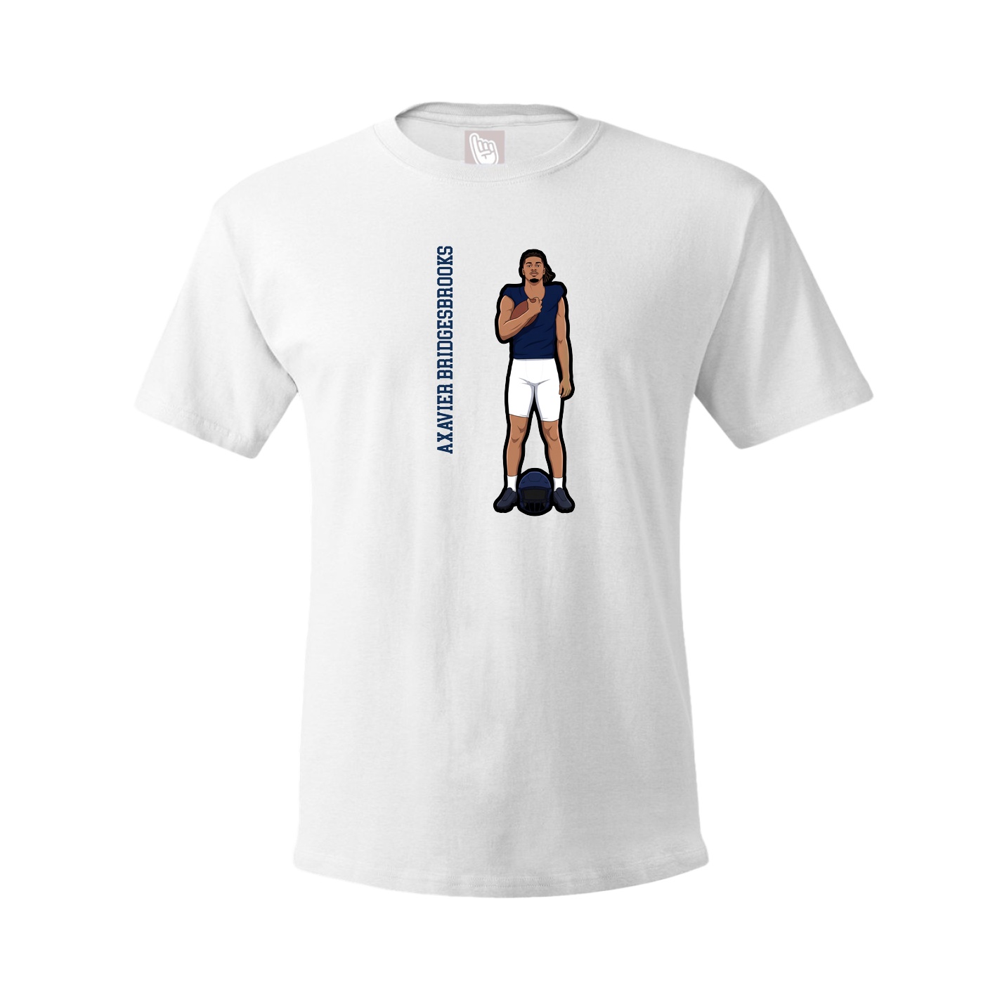 Youth Tee — Name Vertical in White