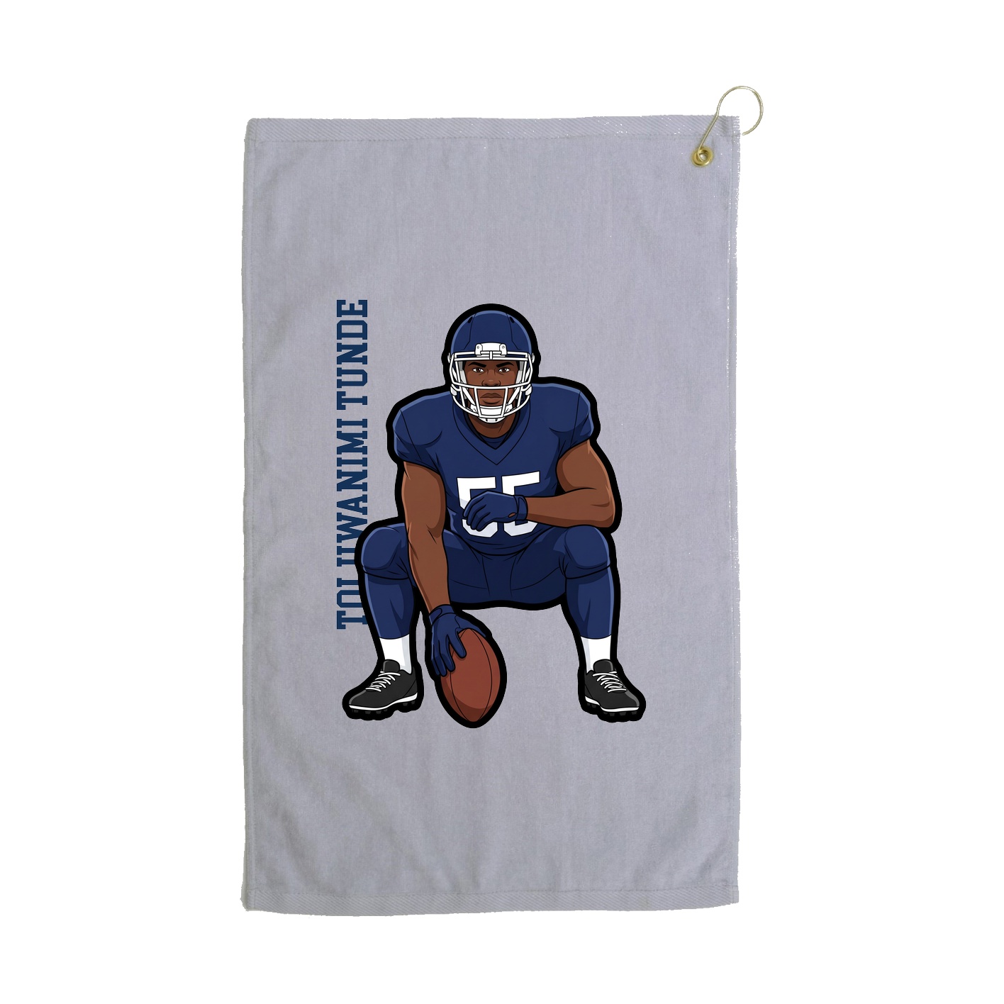 Golf Towel — Name Vertical in Grey