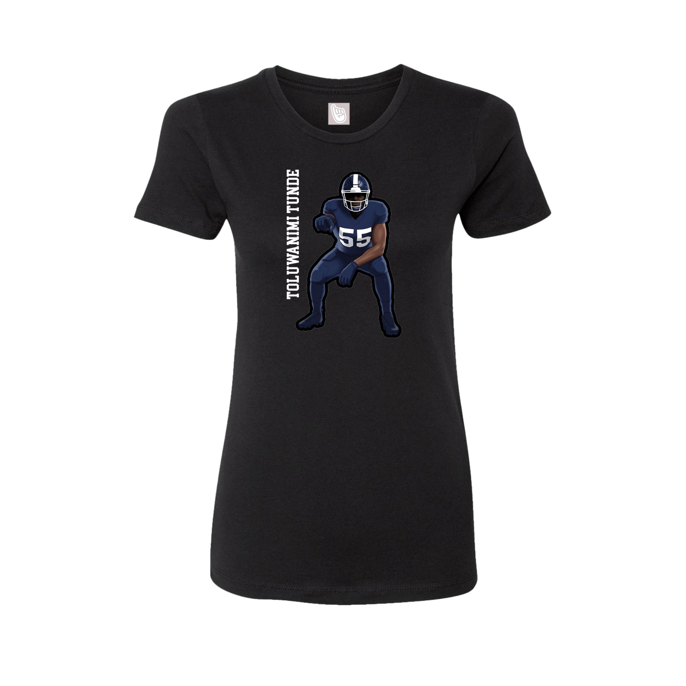 Fitted Women's Tee — Name Vertical in Black
