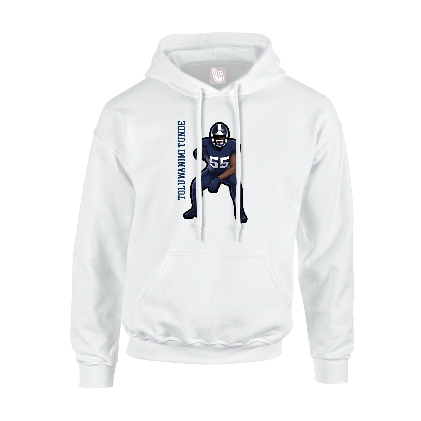 Youth Hoodie — Name Vertical in White