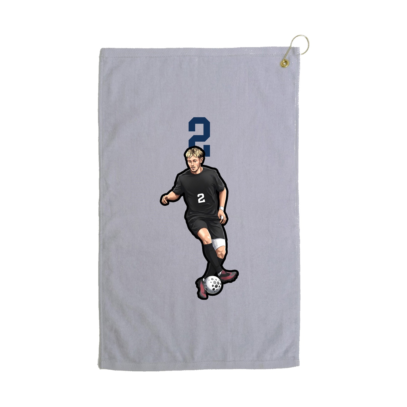 Golf Towel — Number Top in Grey
