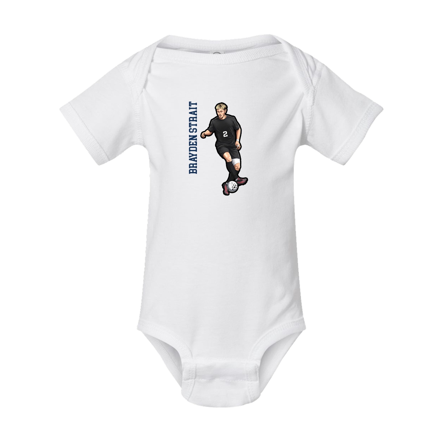 Baby Onesie — Name Vertical in White