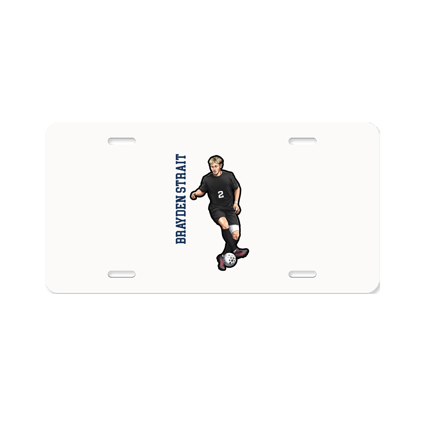 License Plate — Name Vertical in Classic