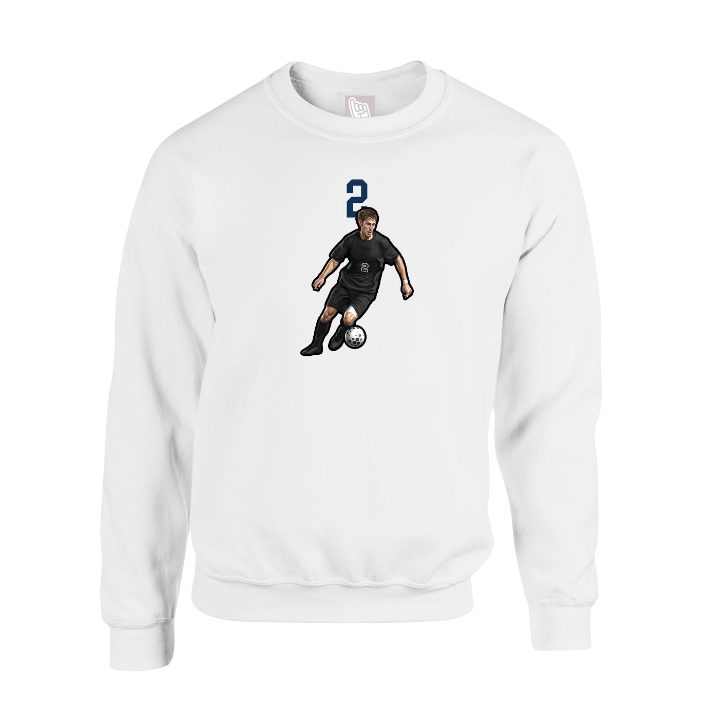 Fleece Crew — Number Top in White