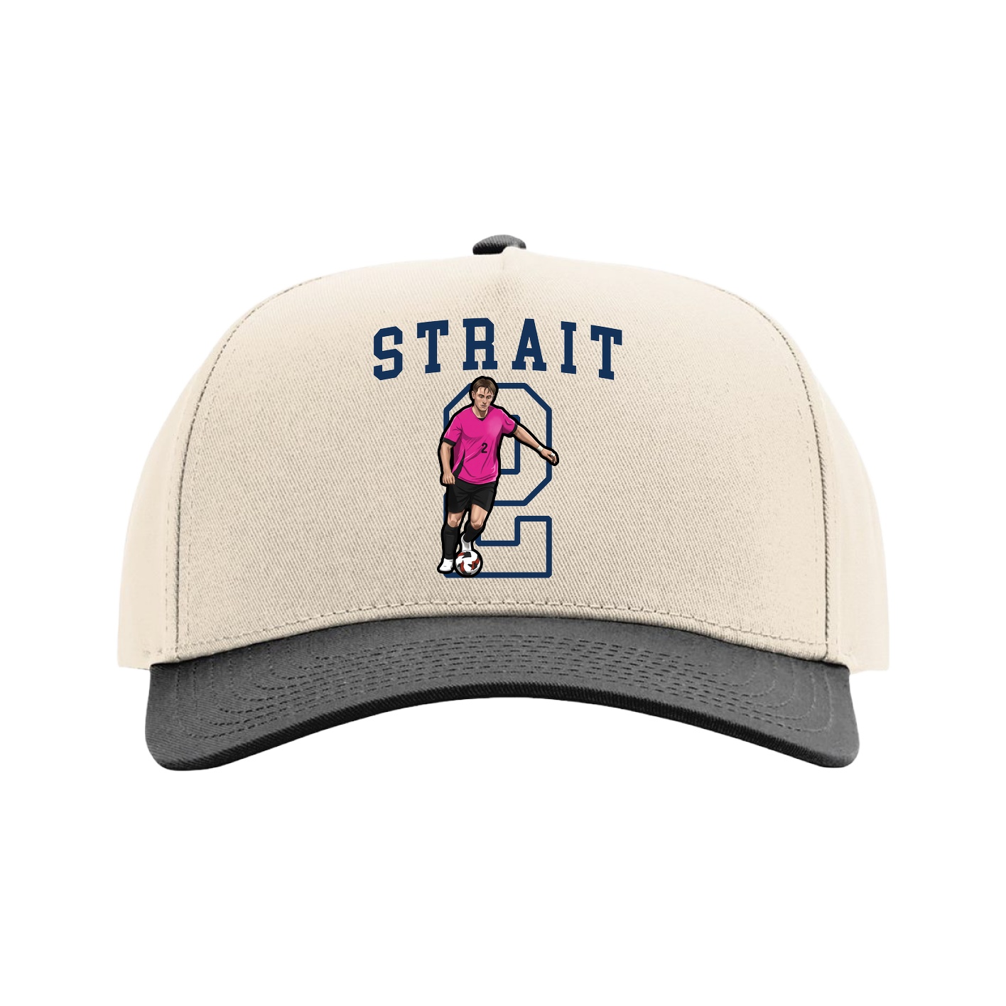 Full Fabric Five-Panel Champ Cap — Shirsey in Cream/Black