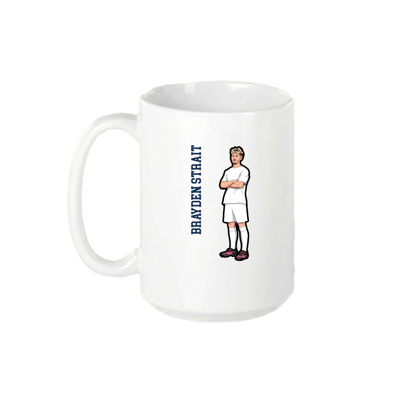 15oz Coffee Mug — Name Vertical in White