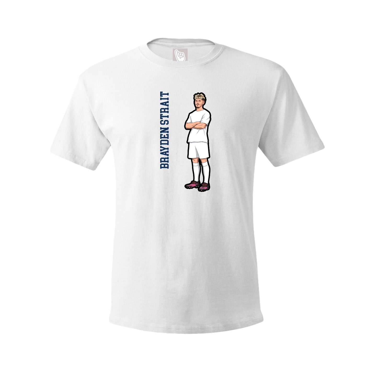 Youth Tee — Name Vertical in White