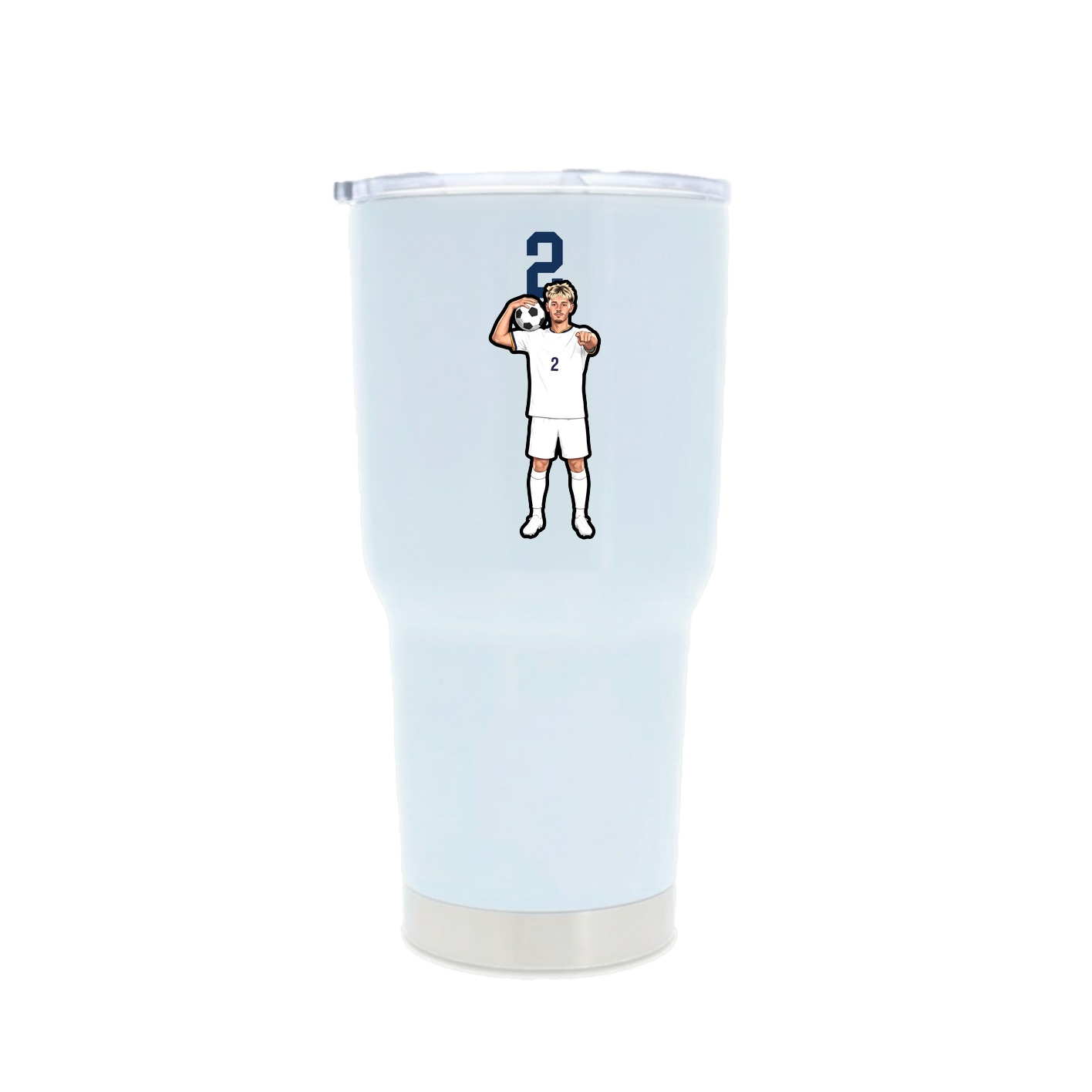 30oz Stainless Steel Tumbler — Number Top in White