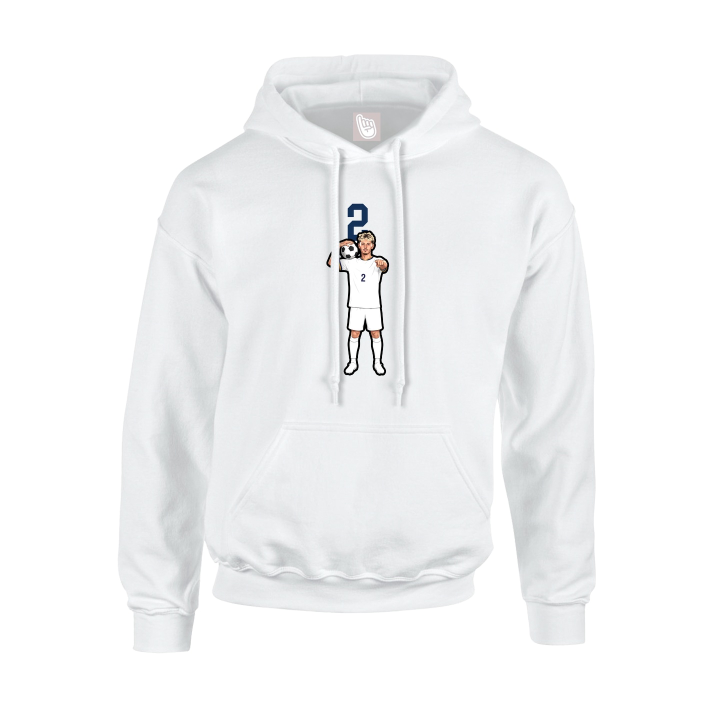 Youth Hoodie — Number Top in White
