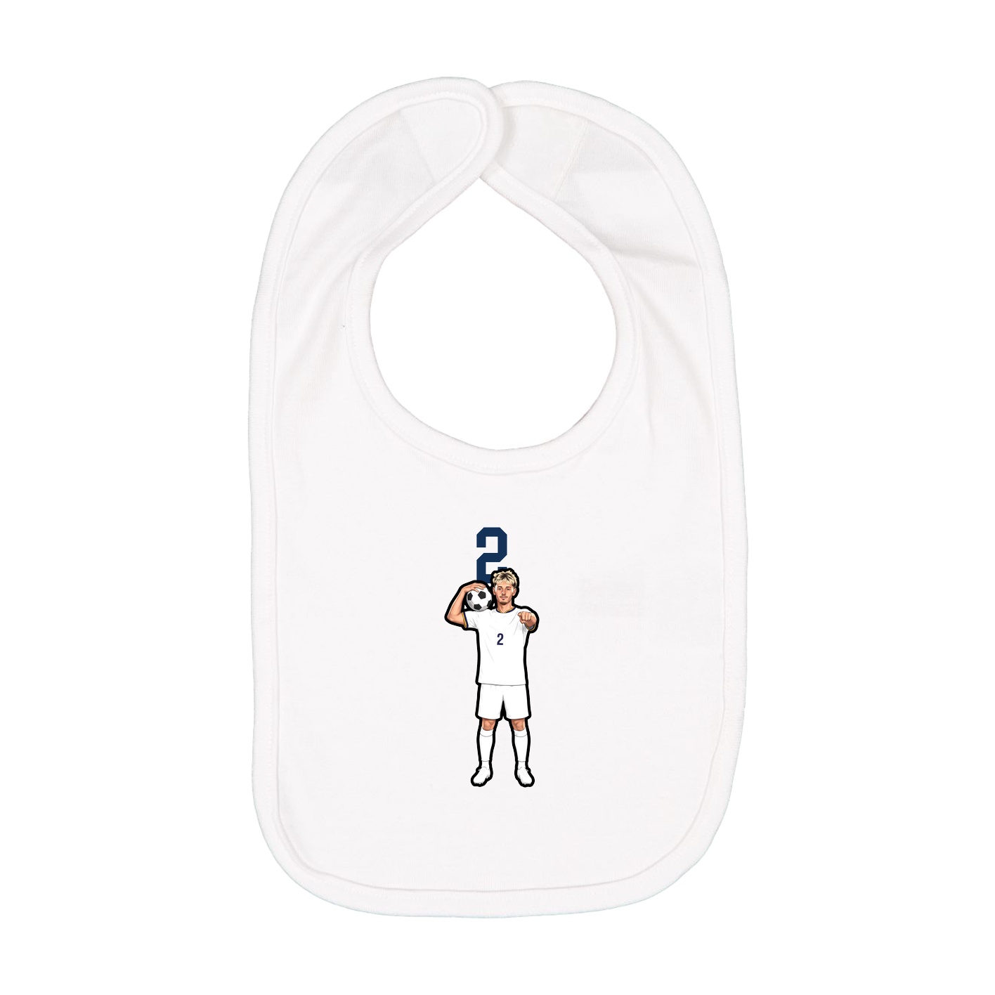 Infant Bib — Number Top in White