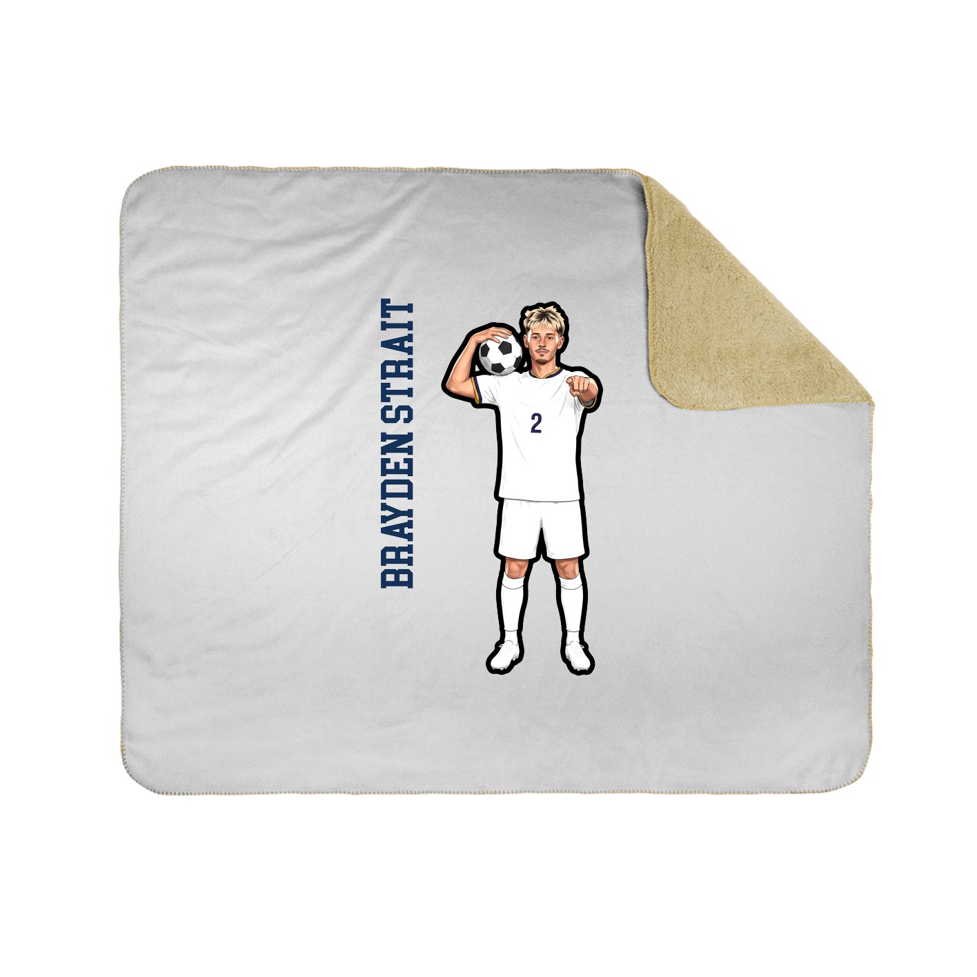 Throw Blanket — Name Vertical in White