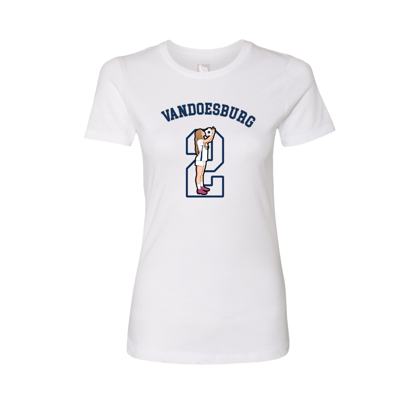 Fitted Women's Tee — Shirsey Arch in White