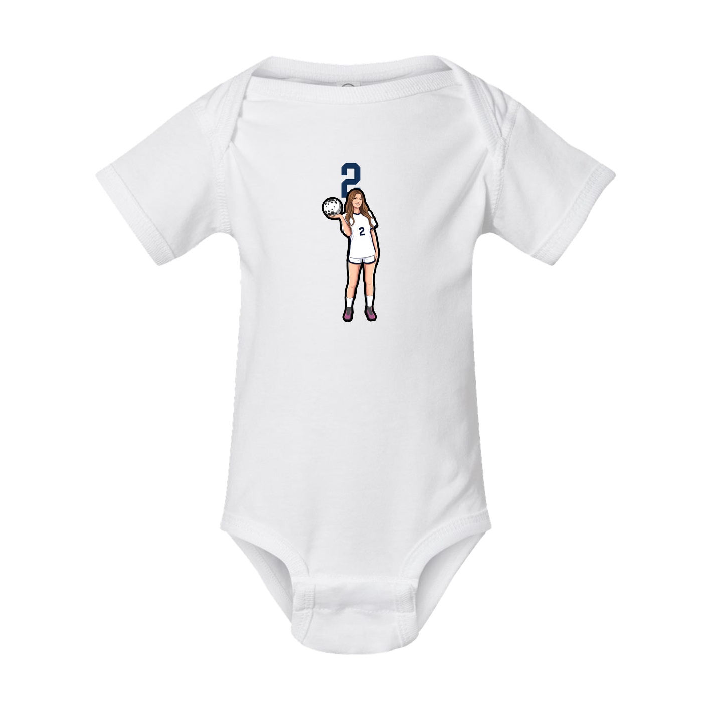 Baby Onesie — Number Top in White