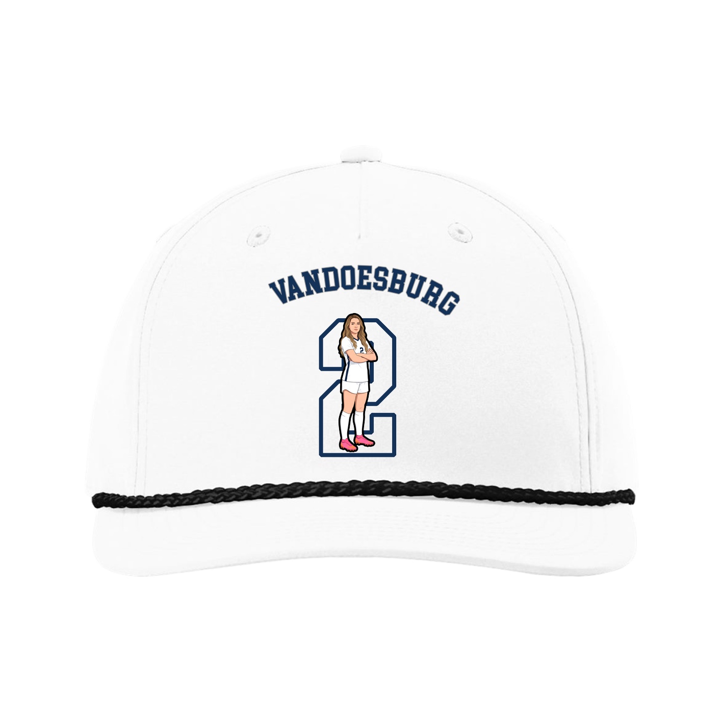 Five-Panel Classic Rope Cap — Shirsey Arch in White
