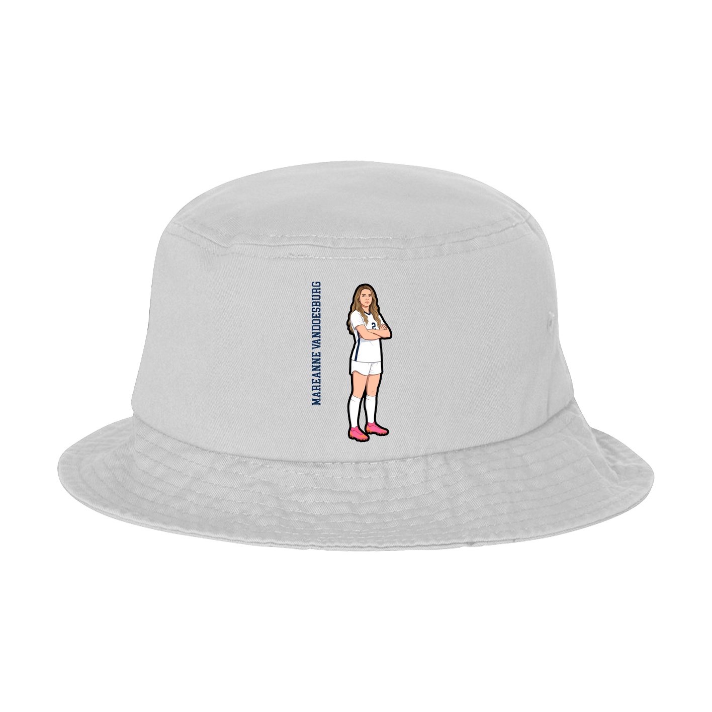Bucket Cap — Name Vertical in White