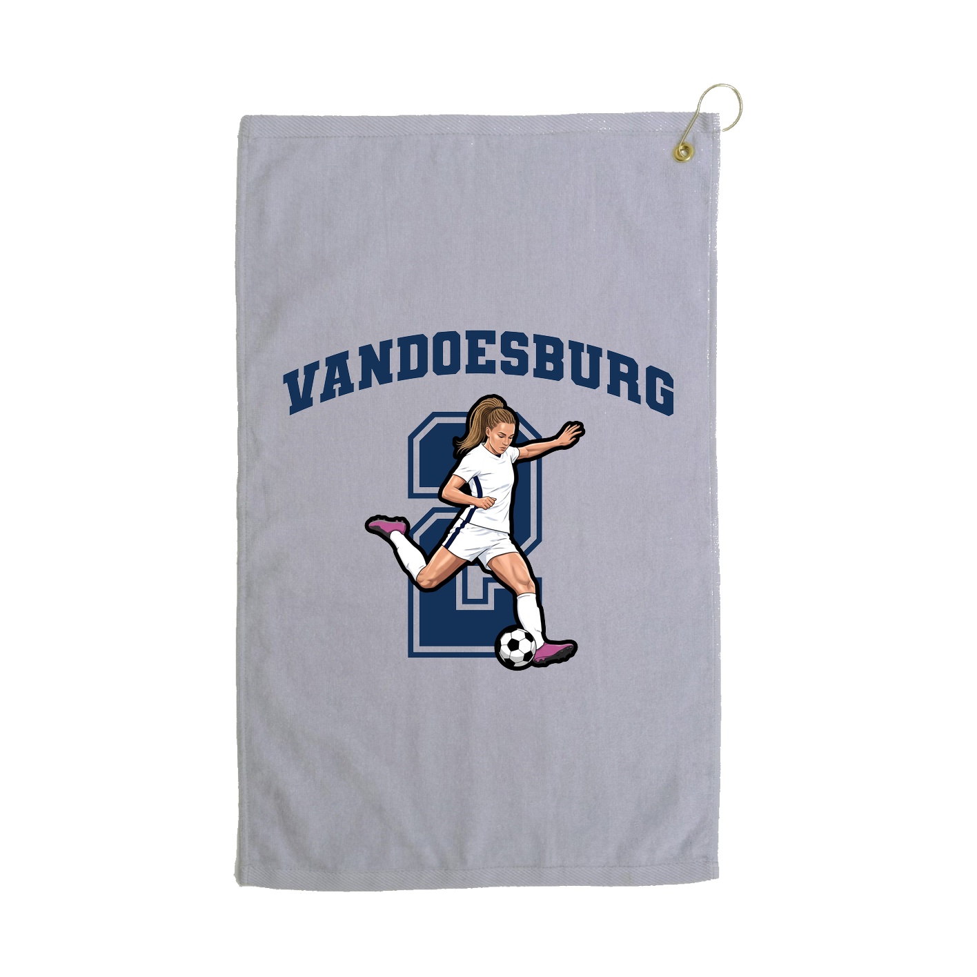 Golf Towel — Number in Grey
