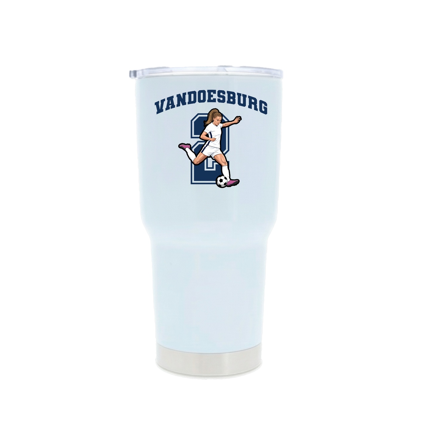 30oz Stainless Steel Tumbler — Number in White